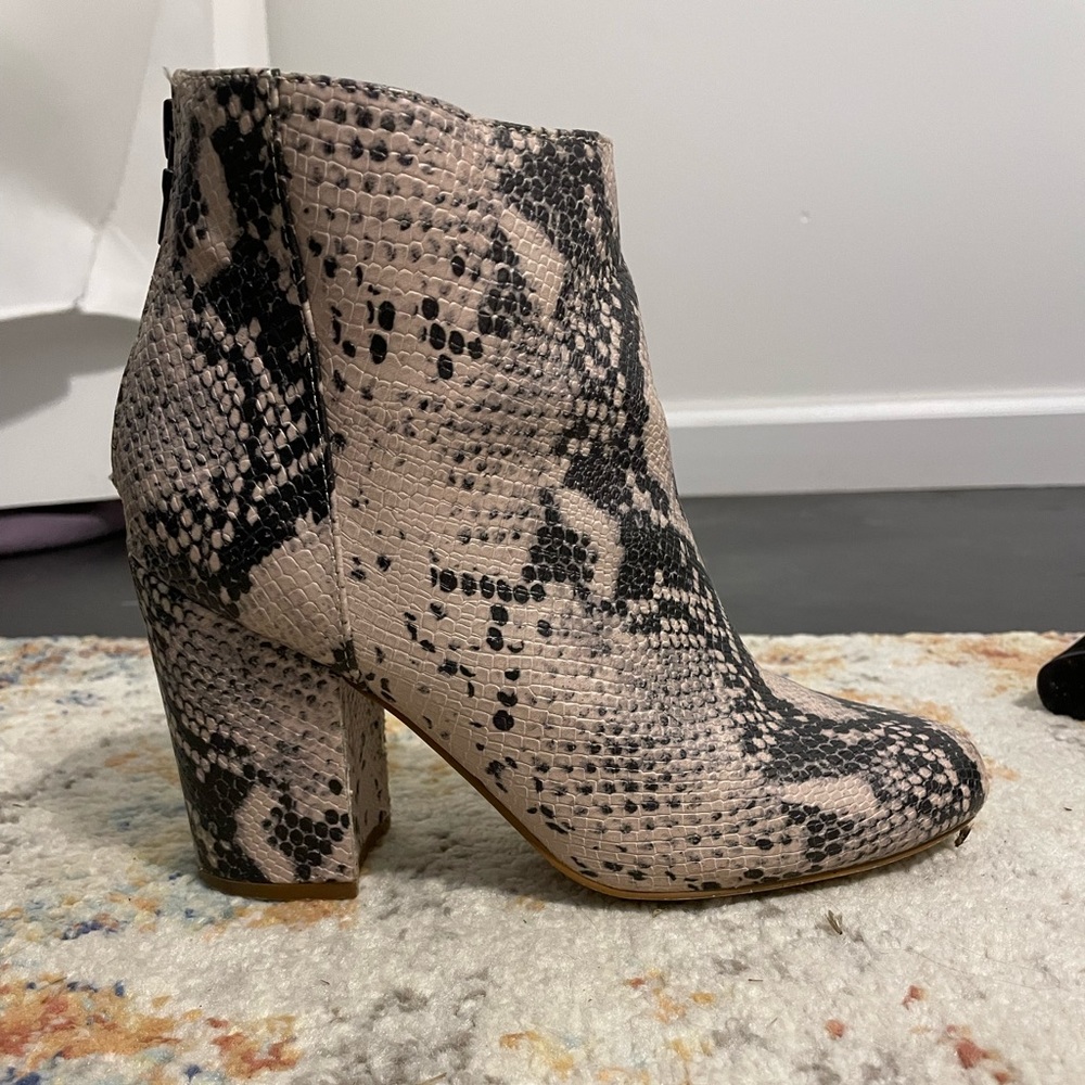 Snake skin booties